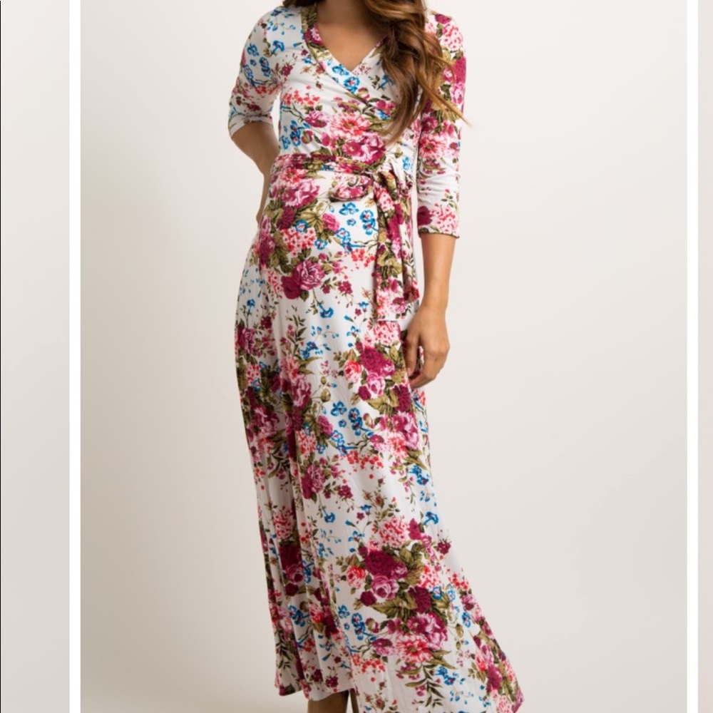 Pinkblush white floral maxi dress